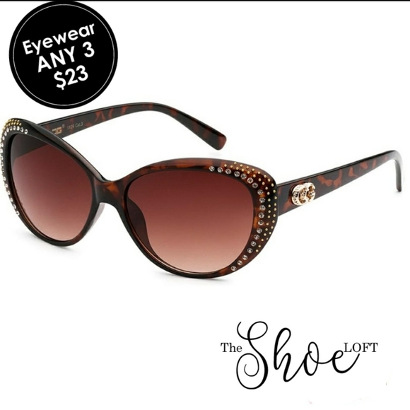 Rhinestone Tortois Shell Frame Sunglasses